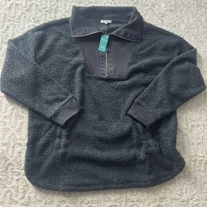 Maurices Charcoal Gray Quarter Zip Sherpa Tunic size xl